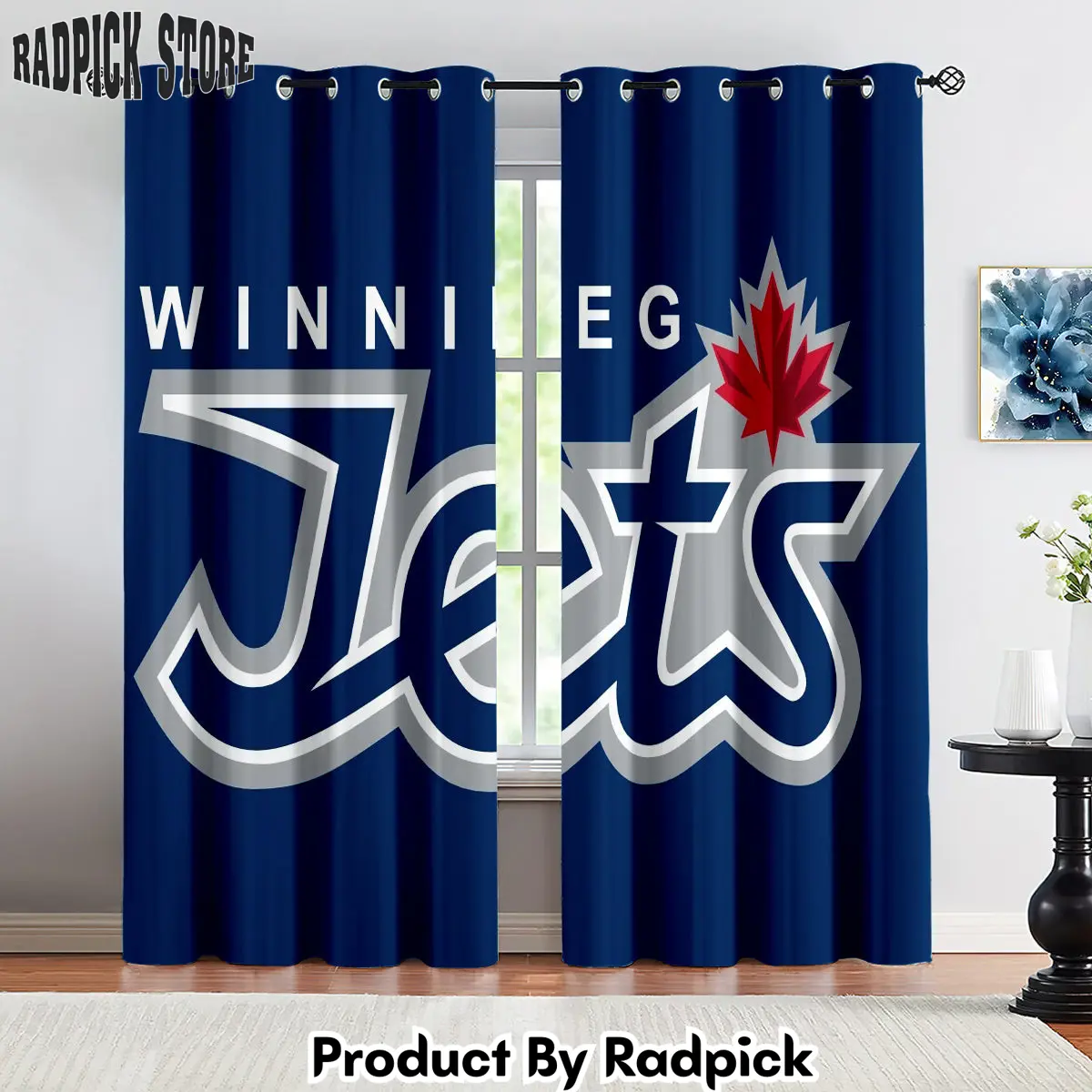 Radpick winnipeg jets hockey league curtains drapes for window treatment set 6 rp85228